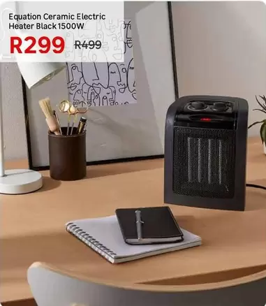 Equation - Ceramic Electric Heater Black 1500W
