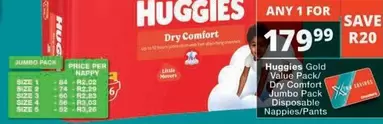 Huggies - Gold Value Pack/ Dry Comfort Jumbo Pack Disposable Nappies/Pants