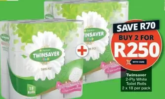 Twinsaver - 2-Ply White Toilet Rolls