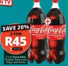 Coca cola - Coca-Cola Original Taste Less Sugar Soft Drink