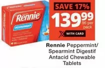 Rennie - Peppermint/ Spearmint Digestif Antacid Chewable Tablets