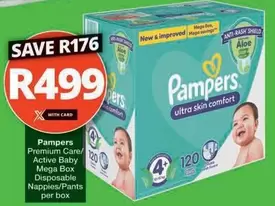 Pampers - Premium Care/ Active Baby Mega Box Disposable Nappies/Pants