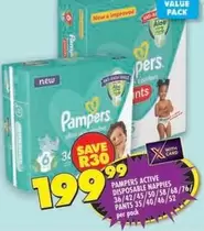 Pampers - ACTIVE DISPOSABLE NAPPIES