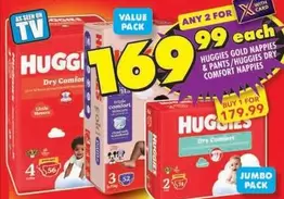 Huggies - Gold Nappies & Pants, Dry Comfort Nappies