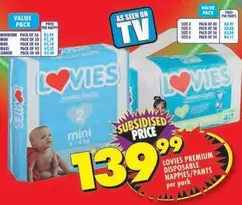 Lovies - PREMIUM DISPOSABLE NAPPIES/PANTS