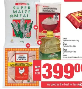 Spar - Super Maize Meal, Parboiled Rice, Sunflower Oil, Frozen Mixed Chicken Portion