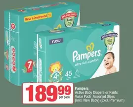 Pampers - Active Baby Diapers or Pants