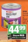 Spar - Smooth Apricot or Mixed Fruit Jam