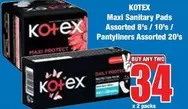 Kotex - Maxi Sanitary Pads, Pantyliners