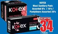 Kotex - Maxi Sanitary Pads, Pantyliners