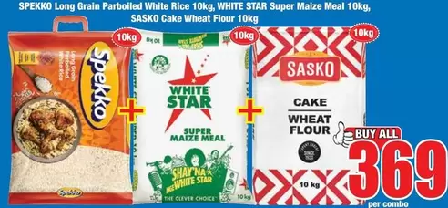 Spekko - Long Grain Parboiled White Rice, Super Maize Meal, Cake Wheat Flour