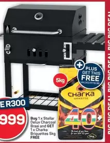 Stellar Delux Charcoal Braai and Charka Briquettes