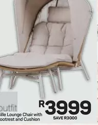 Sille Lounge Chair with Footrest and Cushion
