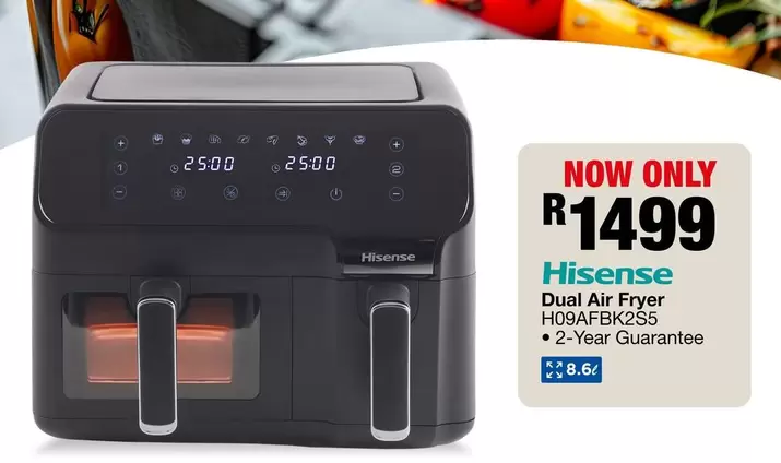 Hisense - Dual Air Fryer H09AFBK255