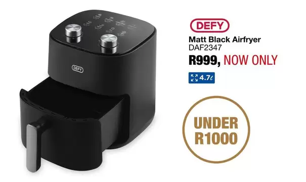 Defy - Matt Black Airfryer DAF2347