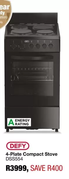 Defy - 4-Plate Compact Stove DSS554