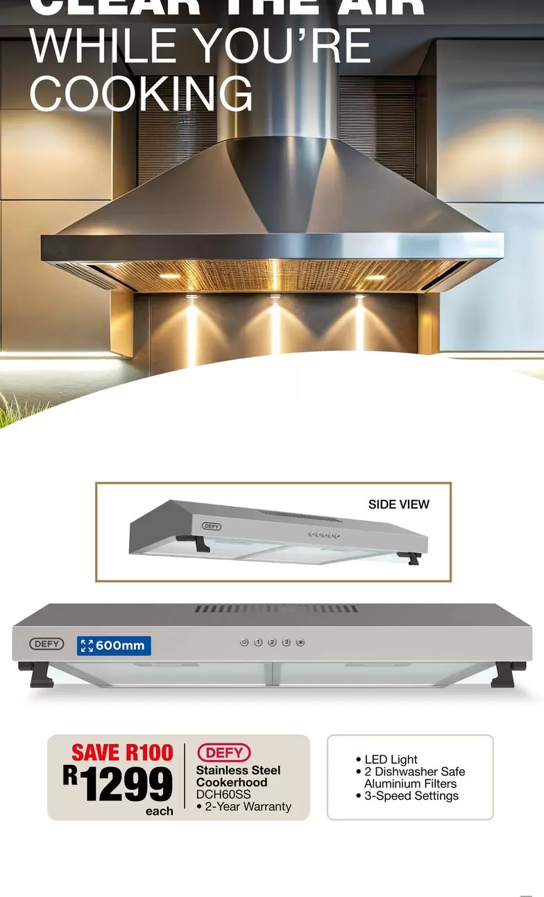 Defy - Stainless Steel Cookerhood DCH295