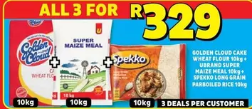 Spekko - Cake Wheat Flour, Super Maize Meal, Long Grain Parboiled Rice