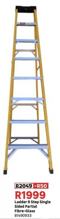 Ladder 8 Step Single Sided Partial Fibre-Glass