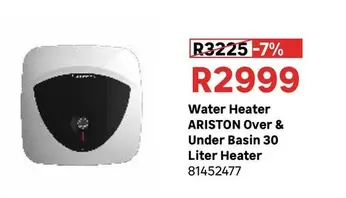 Ariston - Water Heater Over & Under Basin 30 Liter Heater