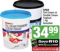 Spar - Full Cream or Double Cream Yoghurt