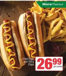 2 Hot Dogs and 100 g Chips