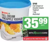 Spar - Full Cream or Double Cream Yoghurt