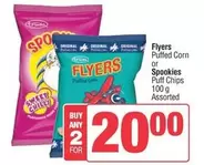 Flyers Puffed Corn or Spookies Puff Chips