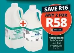 Full Cream/ Low Fat Fresh Milk