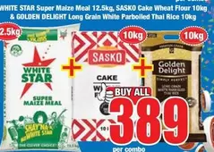 SASKO - Super Maize Meal, Cake Wheat Flour & Long Grain White Parboiled Thai Rice
