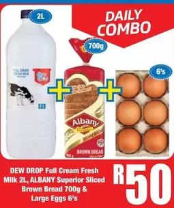 Daily - Full Cream Fresh Milk, Superior Sliced Brown Bread & Large Eggs