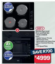 Defy - Slimline Eye Level Oven and Hob Set DCB838