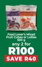 Mixed Fruit Cubes or Lollies