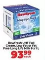 Dewfresh - UHT Full Cream, Low Fat or Fat Free Long Life Milk
