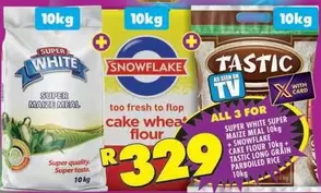 Super White - Super Maize Meal, Cake Flour, Long Grain Parboiled Rice