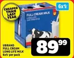 FULL CREAM MILK LONG LIFE MILK