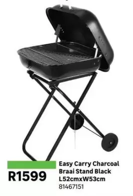 Easy Carry Charcoal Braai Stand Black