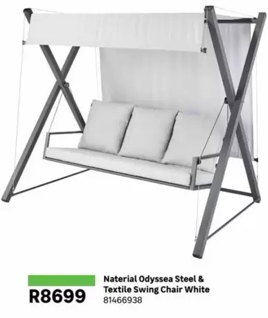 Naterial Odyssea Steel & Textile Swing Chair White