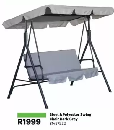 Steel & Polyester Swing Chair Dark Grey