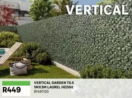 VERTICAL GARDEN TILE 1MX3M LAUREL HEDGE