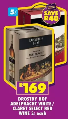 Drostdy Hof - ADELPRACHT WHITE/CLARET SELECT RED WINE