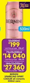 Bernini - SPARKLING SPIRIT COOLER all variants