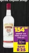 Smirnoff - 1818 VODKA all variants
