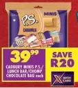 Cadbury - P.S./ LUNCH BAR/CHOMP CHOCOLATE BAG