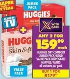 Huggies - Dry Comfort Jumbo Pack/Gold Value Pack Disposable Nappies/Pants