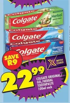 Colgate - ORIGINAL/ GEL/HERBAL TOOTHPASTE