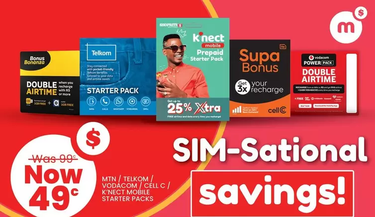 Switch - MTN / TELKOM / VODACOM / CELL C / Knect MOBILE STARTER PACKS