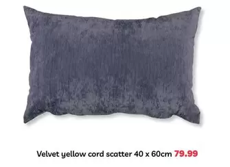 Velvet yellow cord scatter 40 x 60cm