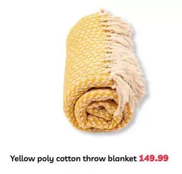 Yellow poly cotton throw blanket