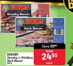Eskort - Streaky or Rindless Back Bacon